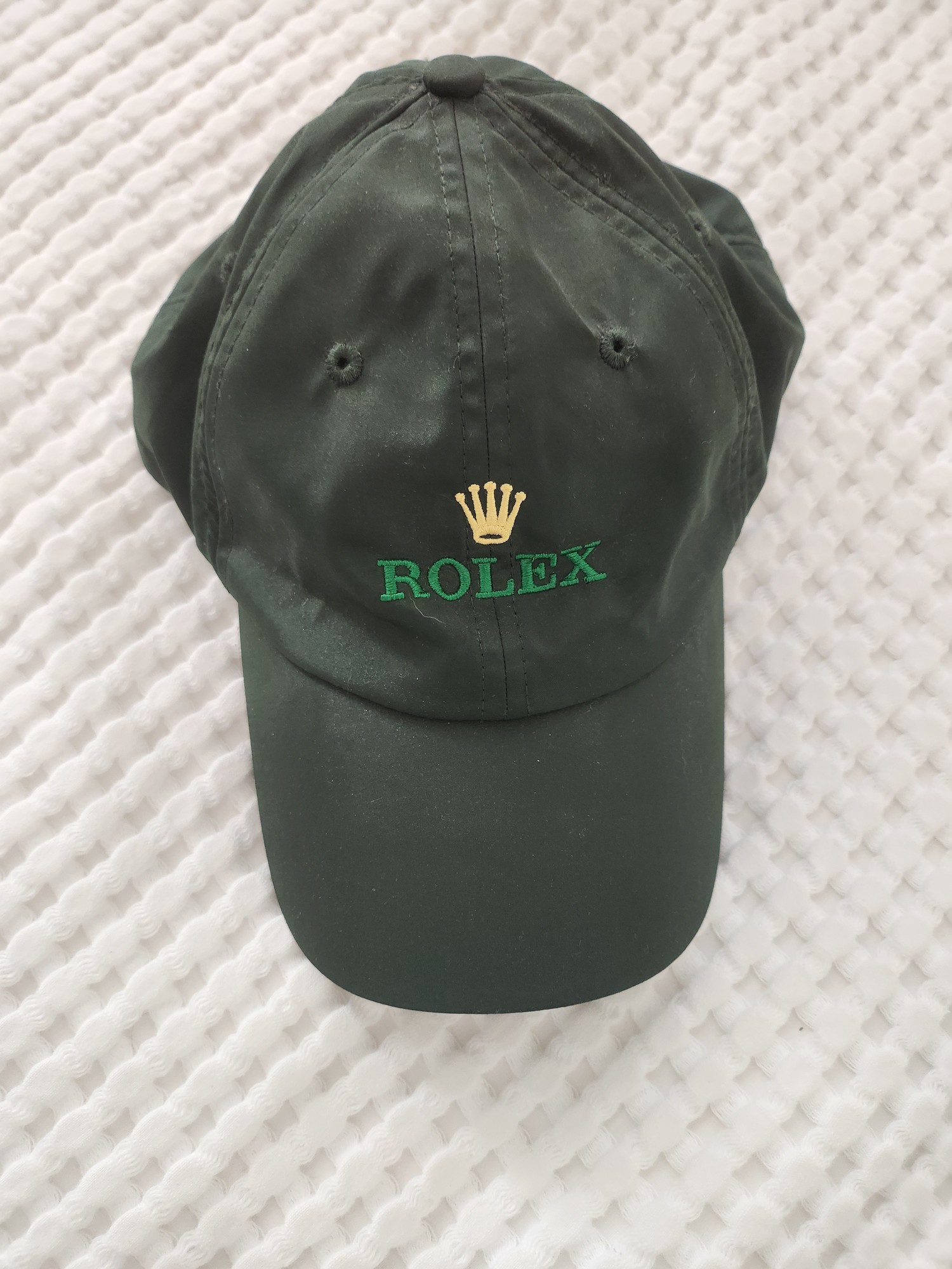 Rolex Green Microfiber Baseball Cap Adjustable Strap Logo Crown